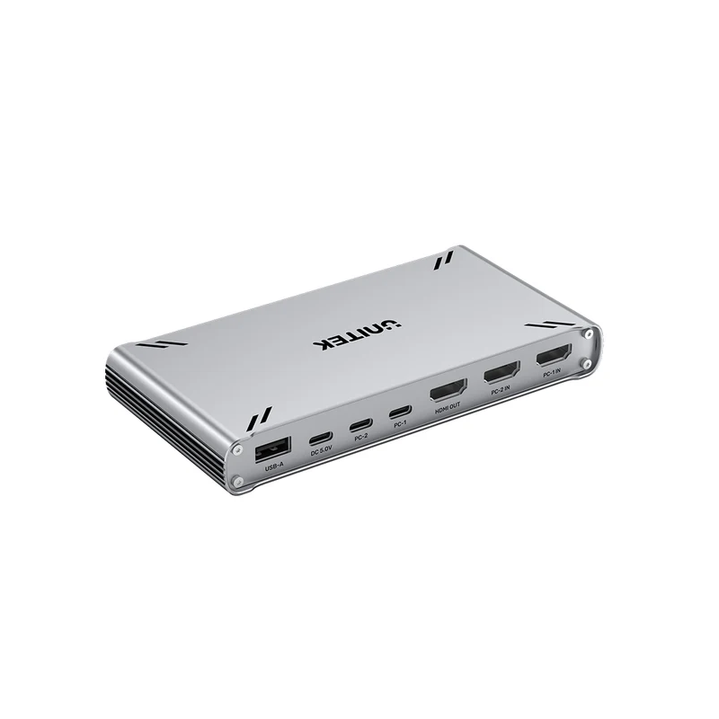 Unitek KVM HDMI Switch USB-C 10Gbps Split-Screen 5-Port Hub - D1118A - KVM HDMI Switch USB-C 10Gbps Split-Screen 5-Port Hub