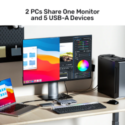 Unitek KVM HDMI Switch USB-C 10Gbps Split-Screen 5-Port Hub - D1118A - KVM HDMI Switch USB-C 10Gbps Split-Screen 5-Port Hub