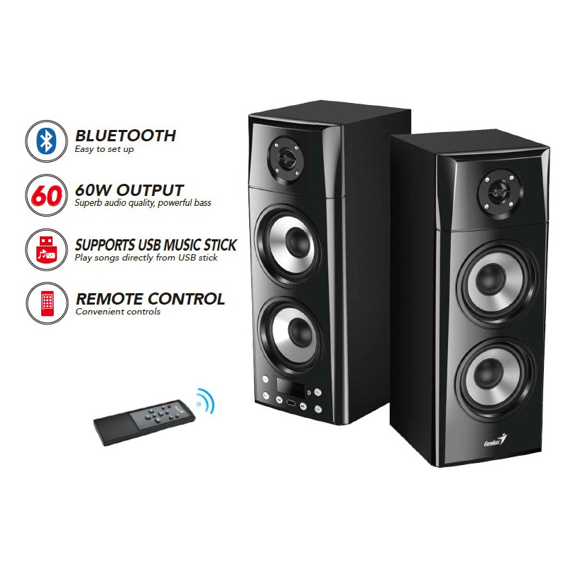 Genius PC Speakers - SP-HF2800 - 2.0 2x4'' 60W USB&BT — Buy in Cyprus with Fast Delivery