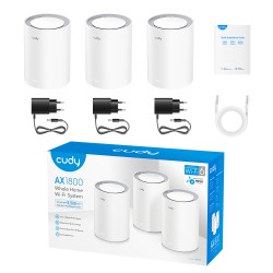 Cudy Whole Home Mesh AX1800 Dual Band Gigabit Wi-Fi 6 3-Pack - M1800 - AX1800 Dual Band Gigabit Wi-Fi 6 3-Pack