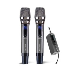 SonicGear Microphones - WM8800UL - Dual 2 Studio Quality Metal Body Wireless UHF Microphones with Receiver