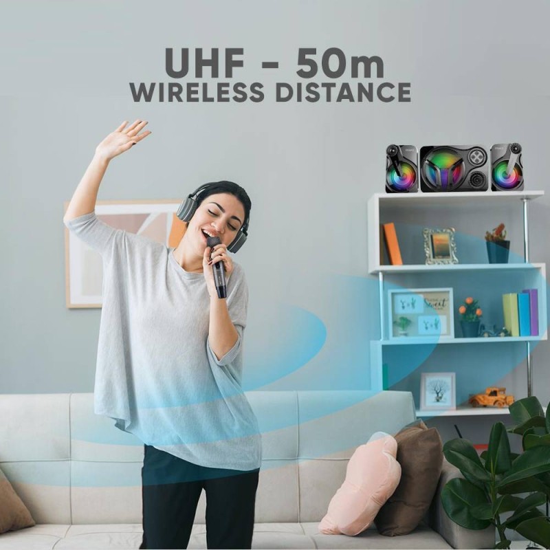 SonicGear Microphones - WM8800UL - Dual 2 Studio Quality Metal Body Wireless UHF Microphones with Receiver