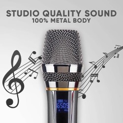 SonicGear Microphones - WM8800UL - Dual 2 Studio Quality Metal Body Wireless UHF Microphones with Receiver