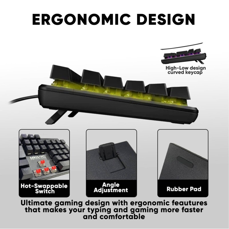 Armaggeddon - MKA-7C - Black Mechanical Gaming Keyboard 104 Clicky Blue Keys — Buy in Cyprus with Fast Delivery