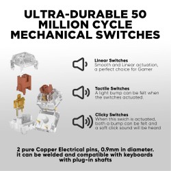 Armaggeddon - MKA-7C - Black Mechanical Gaming Keyboard 104 Clicky Blue Keys — Buy in Cyprus with Fast Delivery