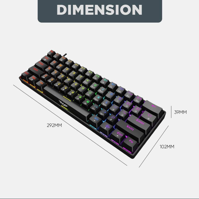 Armaggeddon Black Mechanical Gaming Keyboard - MKA-1C NEX - 61 Clicky Blue Keys — Buy in Cyprus with Fast Delivery