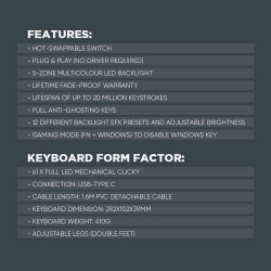 Armaggeddon Black Mechanical Gaming Keyboard - MKA-1C NEX - 61 Clicky Blue Keys — Buy in Cyprus with Fast Delivery