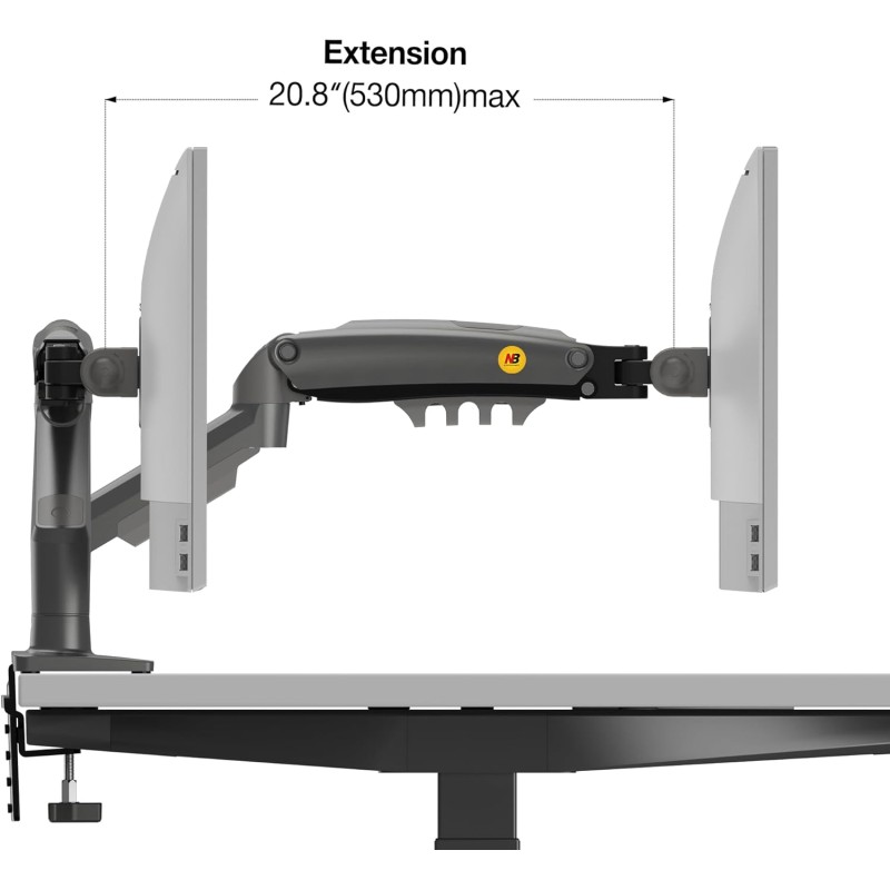 NBMounts Desk Monitor Mount - F80 - Single Arm Gas Desk Monitor Mount (updated version) — Buy in Cyprus with Fast Delivery