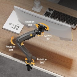 NBMounts Desk Monitor Mount - F80 - Single Arm Gas Desk Monitor Mount (updated version) — Buy in Cyprus with Fast Delivery
