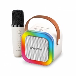 SonicGear IOX Karaoke Portable Speaker BT & Wireless Mic White - K200 - Karaoke Portable Speaker BT & Wireless Mic White