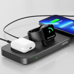 Unitek - P1222B - 5-in-1 MagMighty Combo 48W 3x Wireless Charging Areas 1x USB-A 1x USB-C — Buy in Cyprus with Fast Delivery