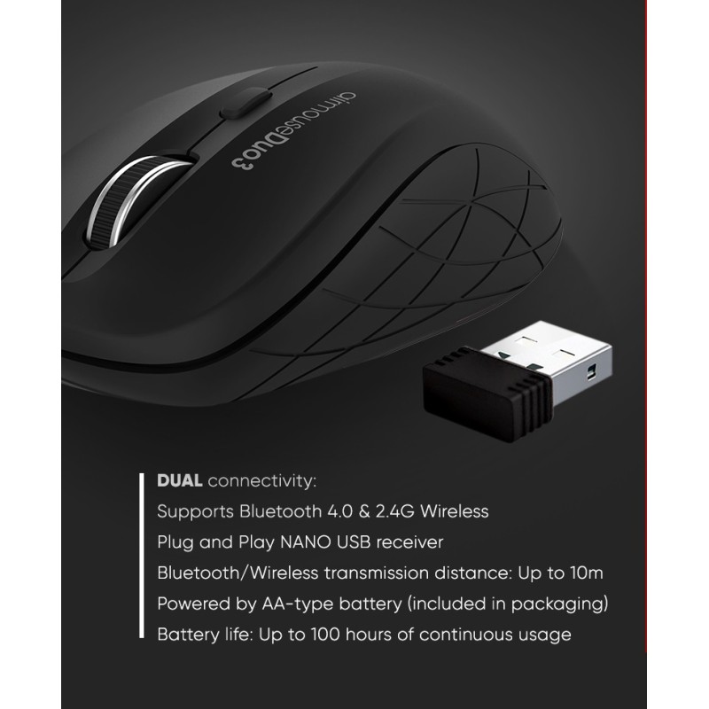 Alcatroz AIRMOUSE - DUO 3 - Wireless BT Silent Mouse White — Buy in Cyprus with Fast Delivery