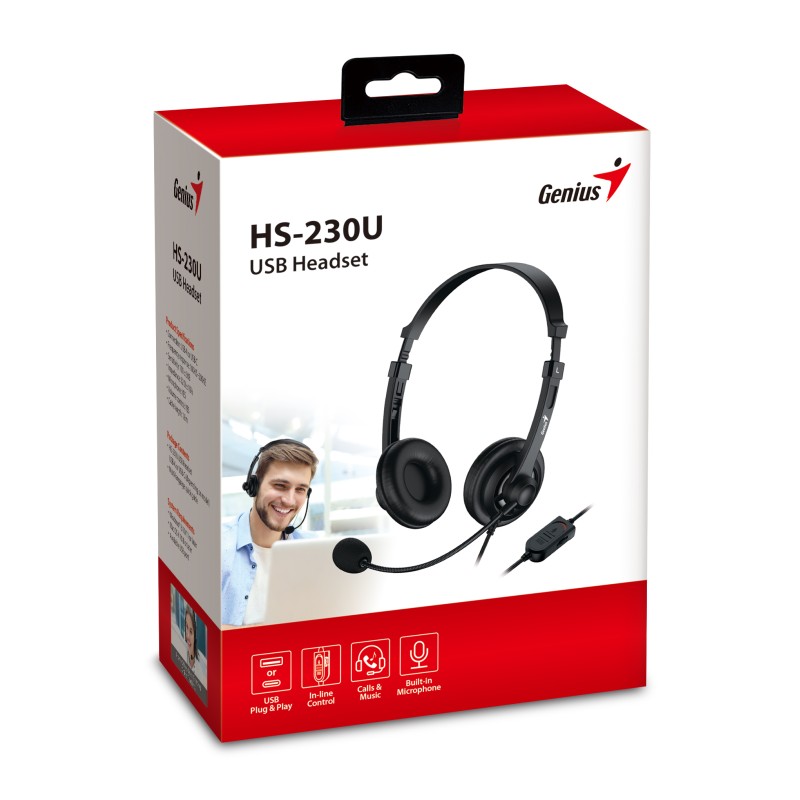 Genius Headset - HS-230U - USB-C InLine Control SoftEar Cups — Buy in Cyprus with Fast Delivery