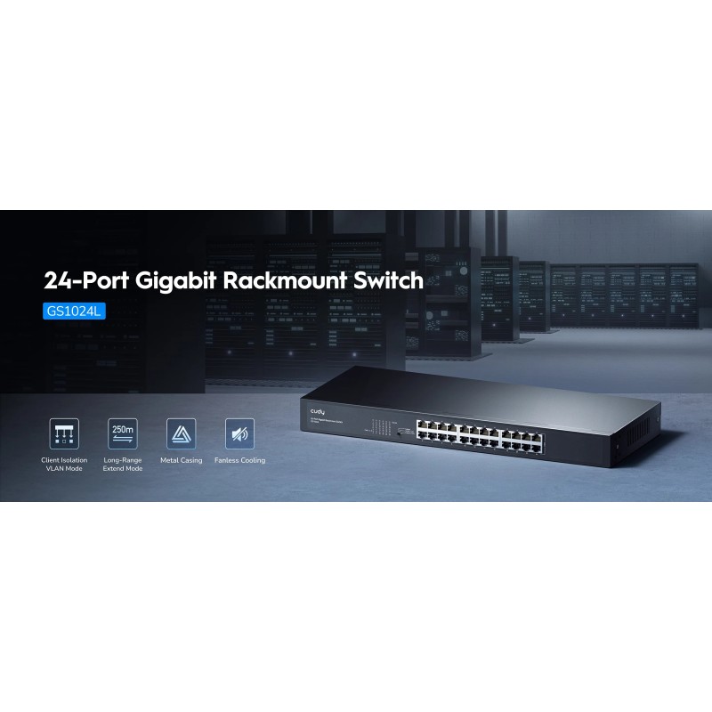 Cudy Switch - GS1024L - Gigabit Ethernet 24-Ports Rackmount — Buy in Cyprus with Fast Delivery
