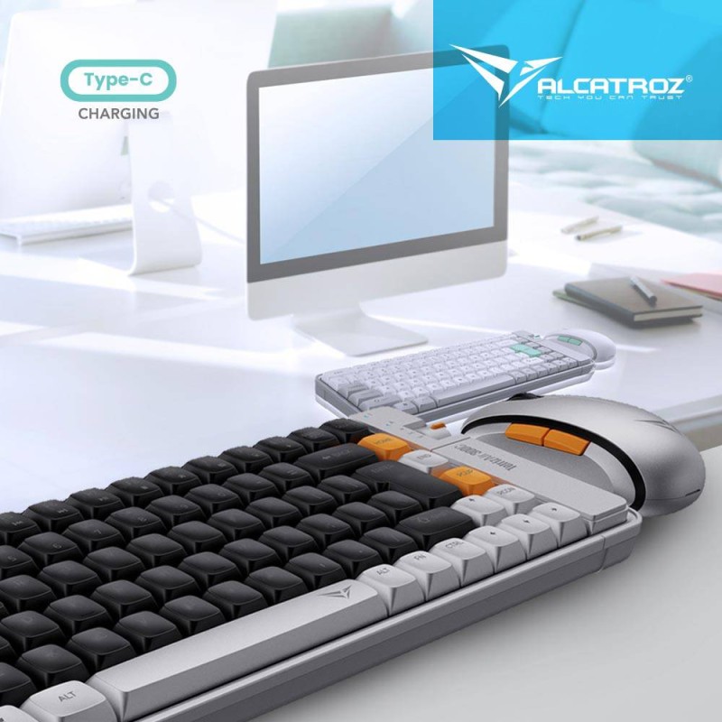 Alcatroz Keyboard & Mouse 2.4G+BT Combo 84K Tetriz Air Autumn Black - 300C - 84K Autumn Black