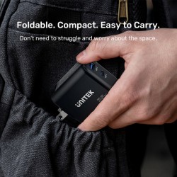 Unitek Charge Wall 35W 1xUSB-C PD & 1xQC 3.0 UK EU US - P1119A - Black — Buy in Cyprus with Fast Delivery