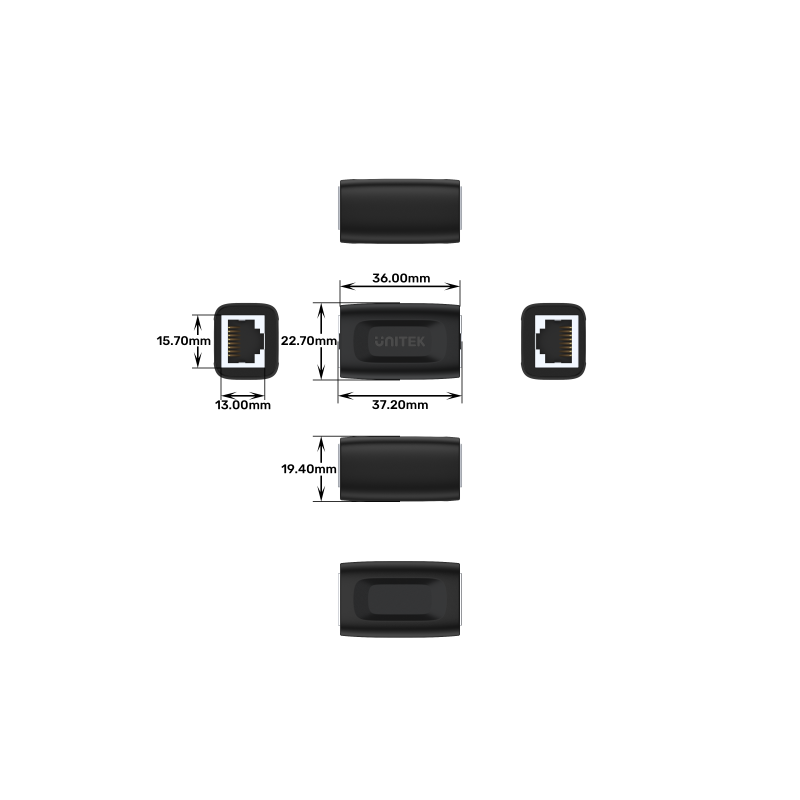 Unitek Network RJ45 F-F Ethernet Coupler - A1026BK - RJ45 F-F Ethernet Coupler — Buy in Cyprus with Fast Delivery