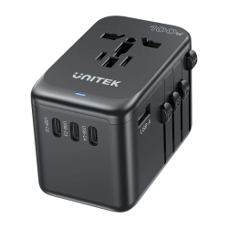 Unitek World Travel Adapter & 100W Charger - P1123A - EU UK US 4x USB-C + 1x USB-A — Buy in Cyprus with Fast Delivery