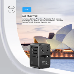 Unitek World Travel Adapter & 100W Charger - P1123A - EU UK US 4x USB-C + 1x USB-A — Buy in Cyprus with Fast Delivery
