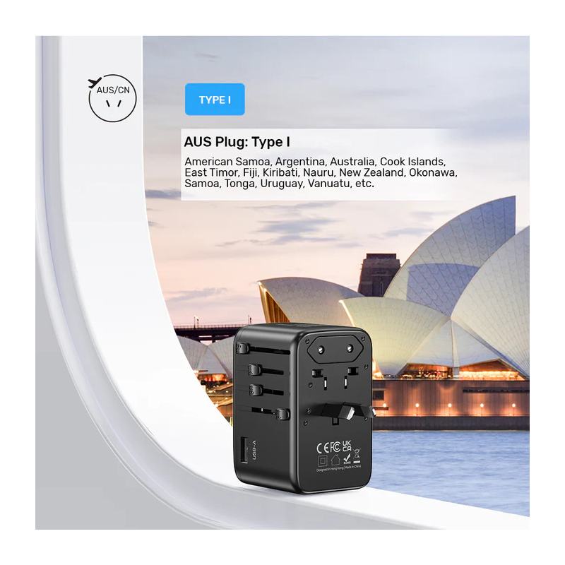 Unitek World Travel Adapter & 100W Charger - P1123A - EU UK US 4x USB-C + 1x USB-A — Buy in Cyprus with Fast Delivery