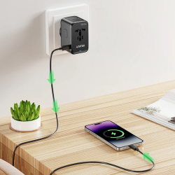 Unitek World Travel Adapter & 100W Charger - P1123A - EU UK US 4x USB-C + 1x USB-A — Buy in Cyprus with Fast Delivery