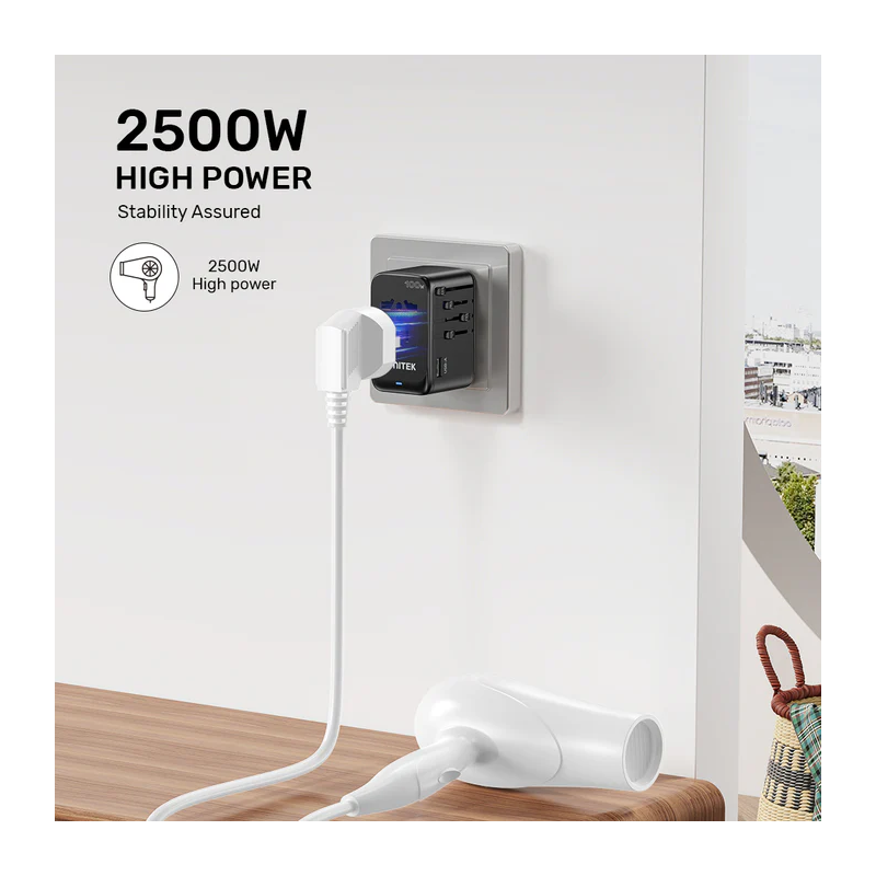 Unitek World Travel Adapter & 100W Charger - P1123A - EU UK US 4x USB-C + 1x USB-A — Buy in Cyprus with Fast Delivery