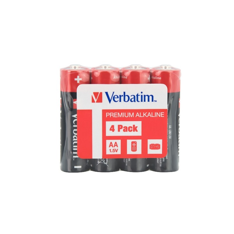 Verbatim AA Batteries - Alkaline 4pcs Batteries (Wrap) — Buy in Cyprus with Fast Delivery