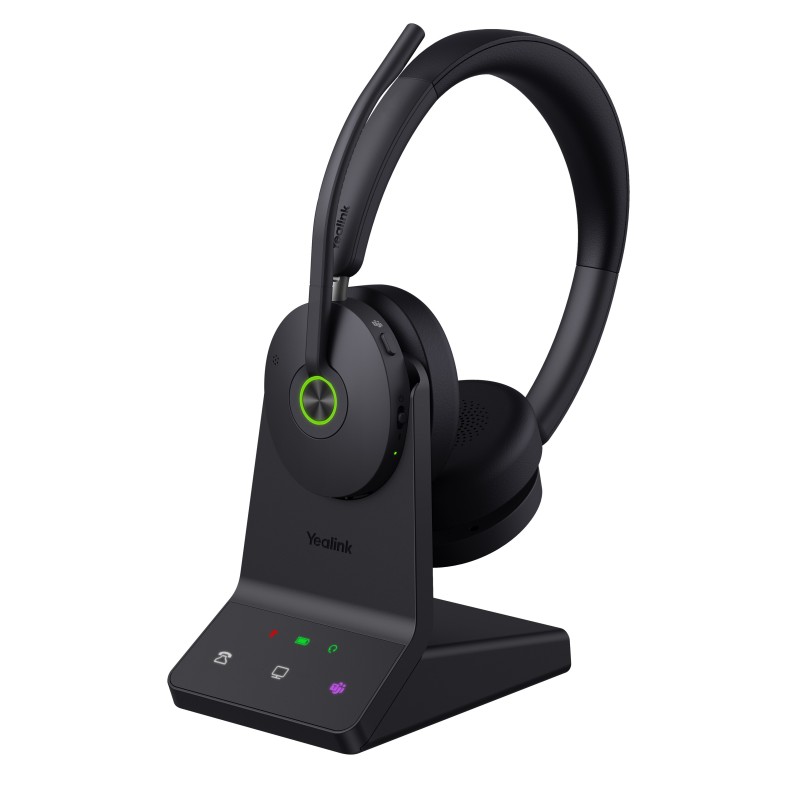 Yealink Headset Wireless Dual-Mode DECT Bluetooth 4-Mic NC - WH68 - with ANC & Basestation Teams