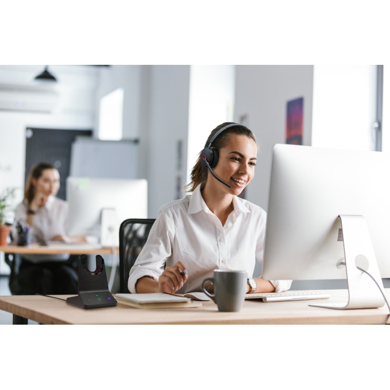 Yealink Headset Wireless Dual-Mode DECT Bluetooth 4-Mic NC - WH68 - with ANC & Basestation Teams