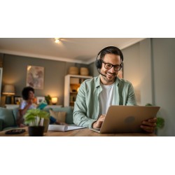 Yealink Headset Wireless Dual-Mode DECT Bluetooth 4-Mic NC - WH68 - with ANC & Basestation Teams