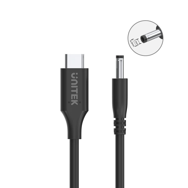 Unitek UCL USB-C to DC Cable - C14118BK - 1.8m 65W for Lenovo 4.0x1.7mm — Buy in Cyprus with Fast Delivery
