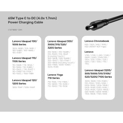 Unitek UCL USB-C to DC Cable - C14118BK - 1.8m 65W for Lenovo 4.0x1.7mm — Buy in Cyprus with Fast Delivery