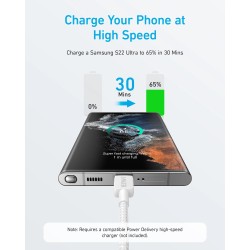 Anker Mobile Cable USB C to USB C - 322 - 0.9m White — Buy in Cyprus with Fast Delivery