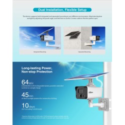 Dahua IP 4.0MP 4G 3.6mm Solar Power Network PT Camera - HFW244IDG-4G-SP-B-0360B - Network PT Camera