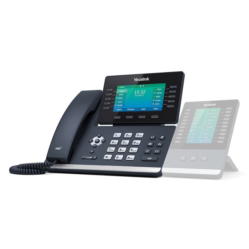Yealink IP Phone - T54W - Desktop PoE, 4.3'' Color Screen, Gigabit, USB, Expansion, Bluetooth & Wi-Fi