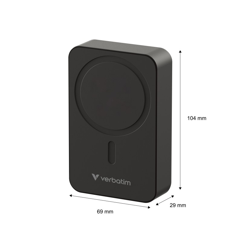 Verbatim Wireless Magnetic Powerbank - Qi2 15W + 35W Wired Charging 20000mAH Black — Buy in Cyprus with Fast Delivery