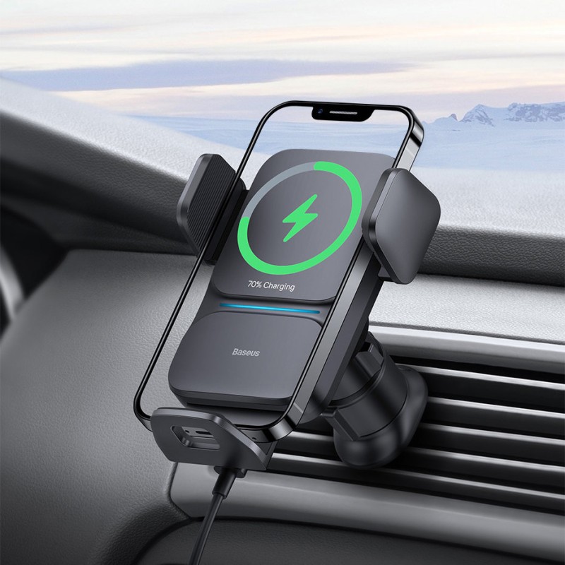 Baseus Wisdom Auto Alignment Car Mount Wireless Charger Qi 15W - Auto Alignment — Buy in Cyprus with Fast Delivery