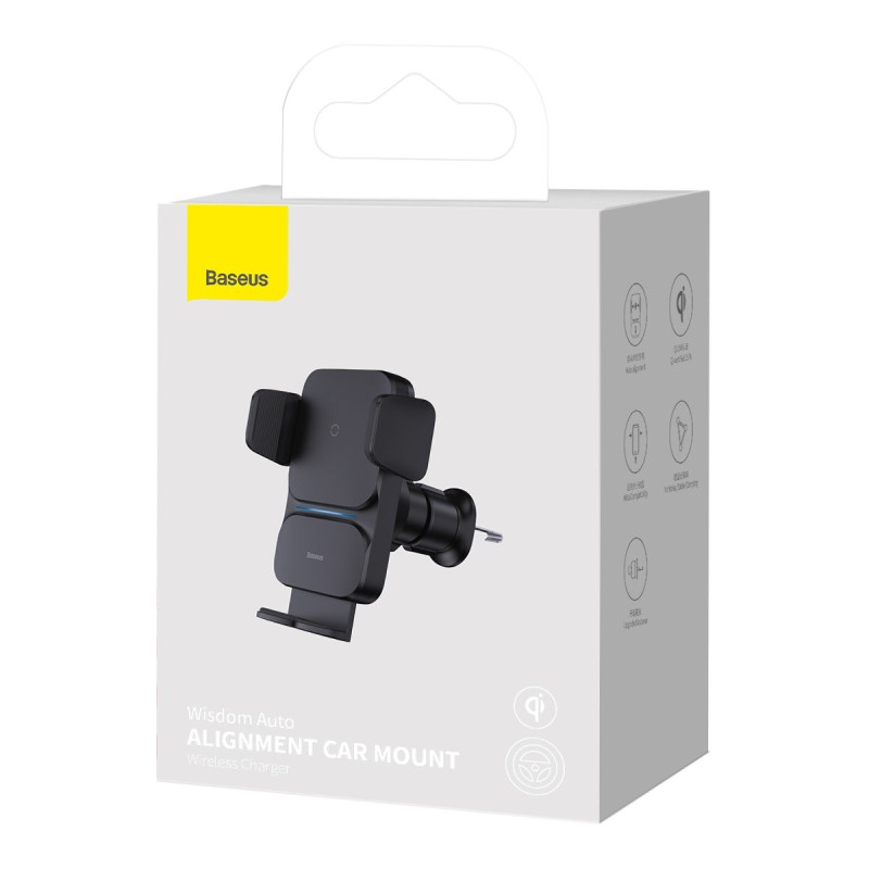 Baseus Wisdom Auto Alignment Car Mount Wireless Charger Qi 15W - Auto Alignment — Buy in Cyprus with Fast Delivery