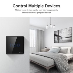 Sonoff WiFi Smart Wall Touch Switch Black - T3 UK 3C - Black — Buy in Cyprus with Fast Delivery