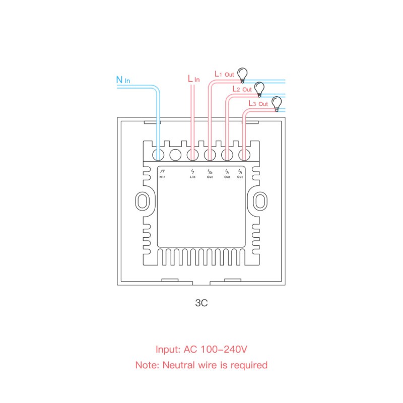 Sonoff WiFi Smart Wall Touch Switch Black - T3 UK 3C - Black — Buy in Cyprus with Fast Delivery