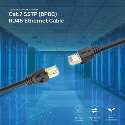 Unitek CAT7 Patch Cable SSTP 0.5m Black - C1808HBK - CAT7 Patch Cable SSTP 0.5m Black — Buy in Cyprus with Fast Delivery