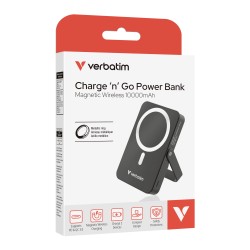 Verbatim Powerbank - 32264 - Wireless Magnetic 10000 with Stand Black — Buy in Cyprus with Fast Delivery