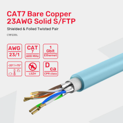 Unitek Network Cable - C18122BL - CAT7 S FTP CPR LSZH 23AWG 305m Blue — Buy in Cyprus with Fast Delivery