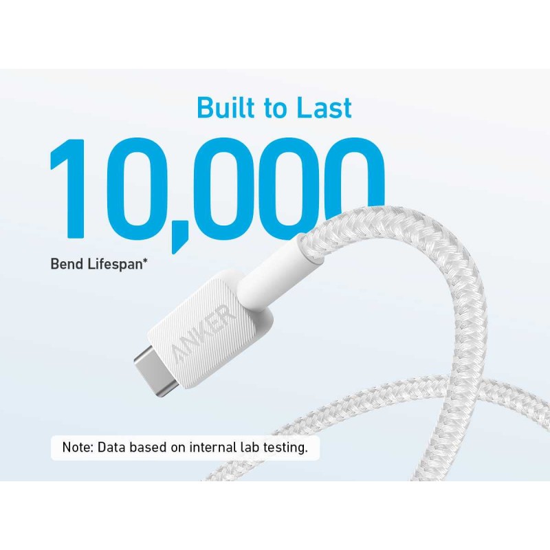 Anker Mobile Cable USB-C to USB-C - 322 - 1.8m White — Buy in Cyprus with Fast Delivery