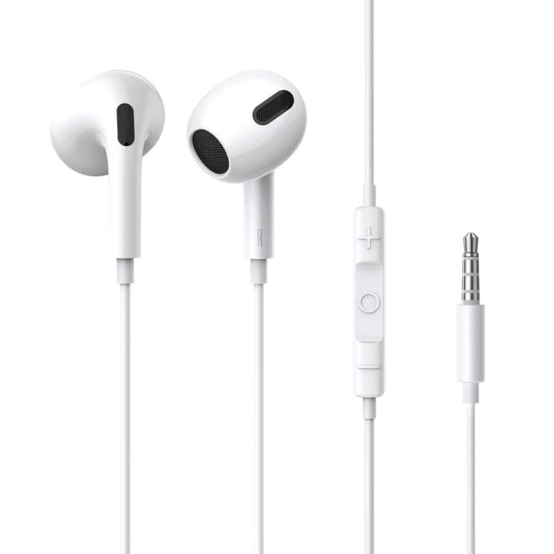 Baseus Headphones In Ear Wired 3.5mm - H17 - White — Buy in Cyprus with Fast Delivery
