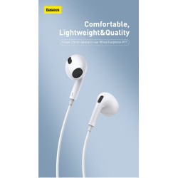 Baseus Headphones In Ear Wired 3.5mm - H17 - White — Buy in Cyprus with Fast Delivery
