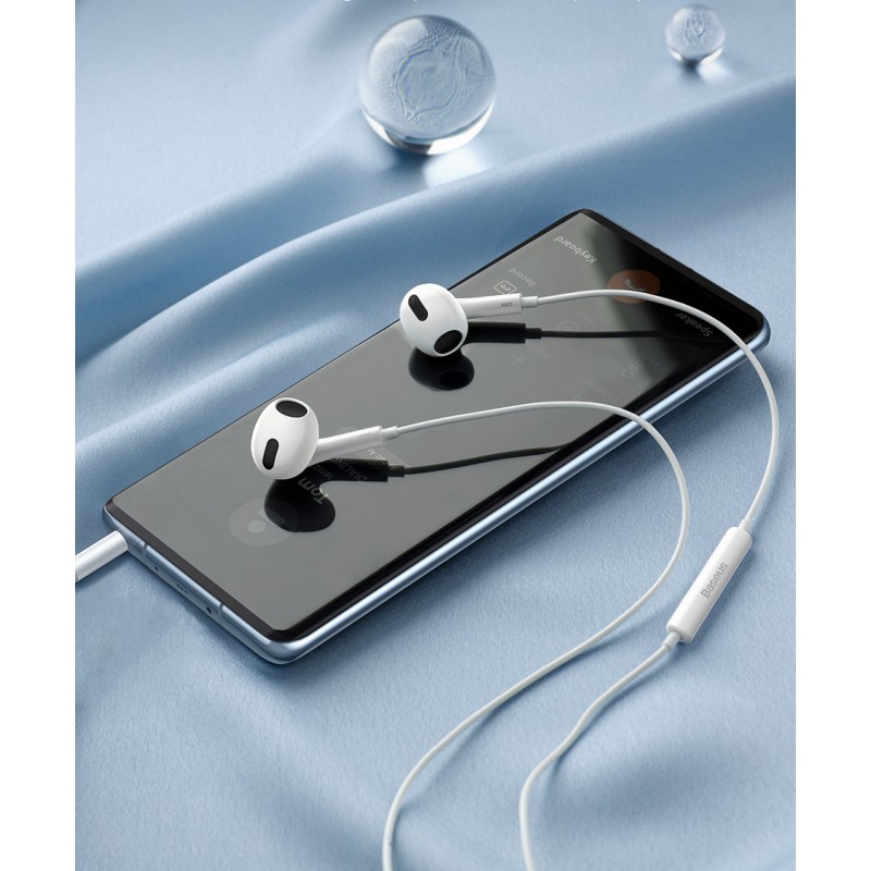 Baseus Headphones In Ear Wired 3.5mm - H17 - White — Buy in Cyprus with Fast Delivery