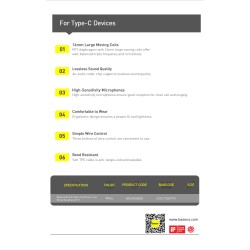 Baseus Headphones In Ear Wired 3.5mm - H17 - White — Buy in Cyprus with Fast Delivery