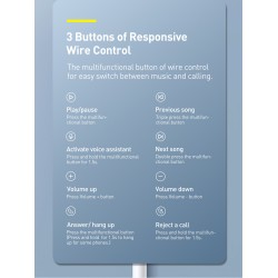 Baseus Headphones In Ear Wired 3.5mm - H17 - White — Buy in Cyprus with Fast Delivery