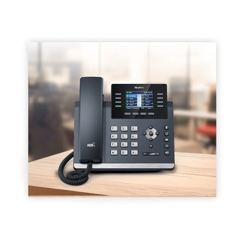 Yealink IP Phone Desktop PoE 2.8'' Gigabit, USB, Expansion & Color Screen - T44U — Buy in Cyprus with Fast Delivery